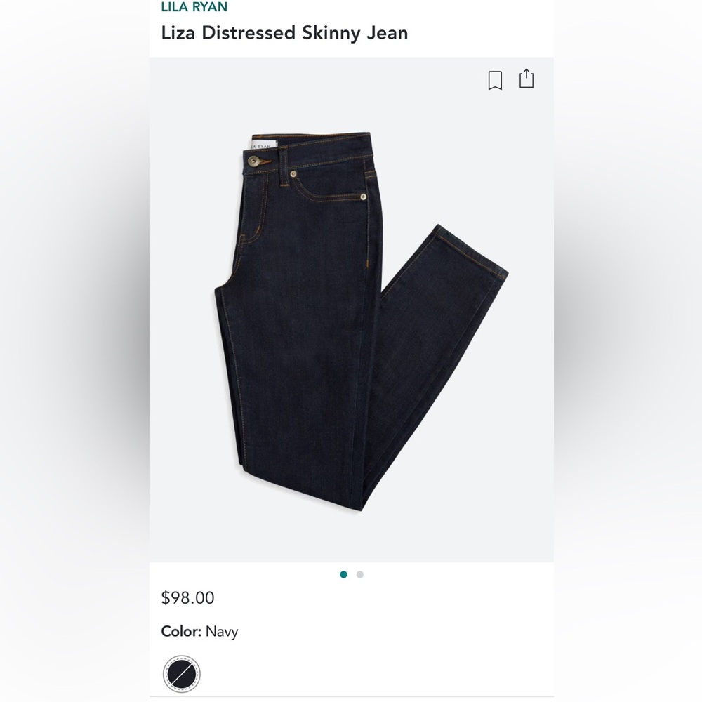 Lila Ryan Freida Skinny Jean Navy Size 31